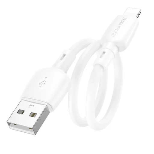 Borofone Kábel BX93 Super Power - USB to Lightning - PD 20W 0,25 méter fehér - 2