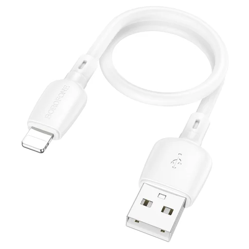 Borofone Kábel BX93 Super Power - USB to Lightning - PD 20W 0,25 méter fehér - 6