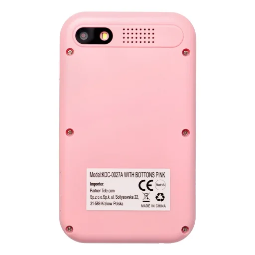 Gyerekjáték telefon IPS kijelzővel 2,4" gombos KDC-0027A rózsaszín - 2