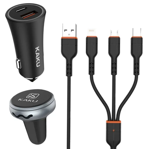 Karácsonyi GSM Kiegészítő Készlet (Autós töltő + Autós tartó + 3in1 Kábel) - 3