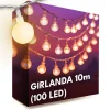 LED Girland 10m (100 LED) Gömbök Meleg Fehér 220 thumbnail