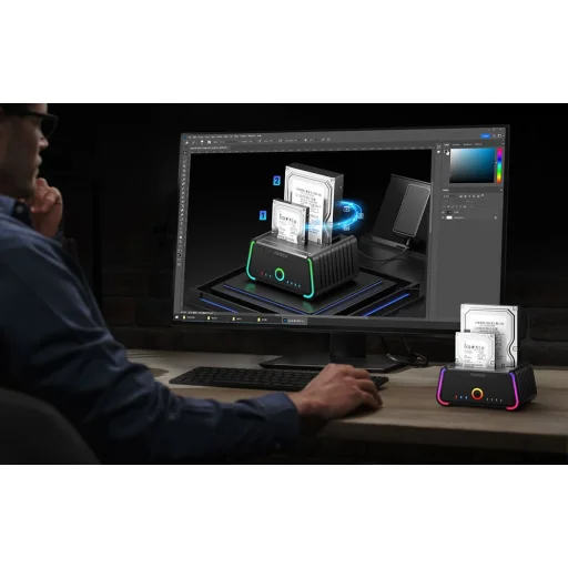 Külső HDD Állomás Kettős Fiókkal FIDECO YPZ230R - 3