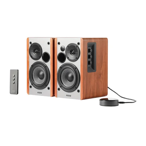Reproduktory Edifier R1280T 2.0 s WiiM Mini (hnedé) - 1