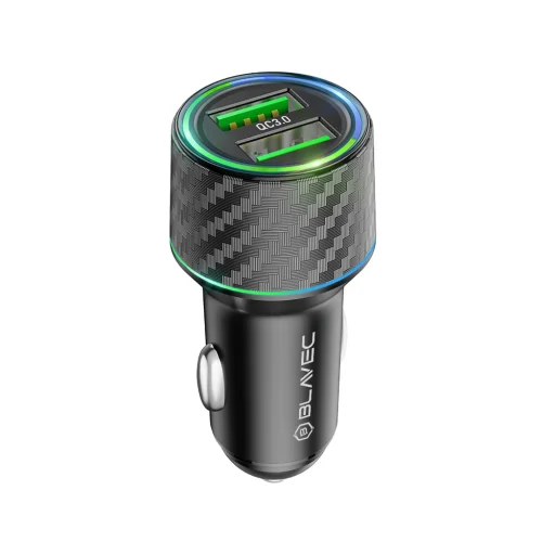 Blavec autós töltő BS21A Carbon - 2xUSB - QC 3.0 36W 3A (CCBS21AC-2UB3A) fekete - 2