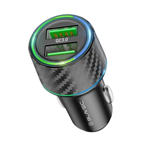 Blavec autós töltő BS21A Carbon - 2xUSB - QC 3.0 36W 3A (CCBS21AC-2UB3A) fekete - 3