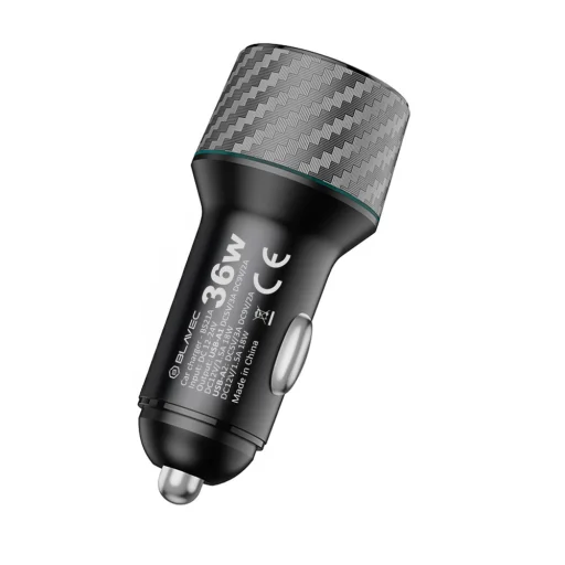 Blavec autós töltő BS21A Carbon - 2xUSB - QC 3.0 36W 3A (CCBS21AC-2UB3A) fekete - 7