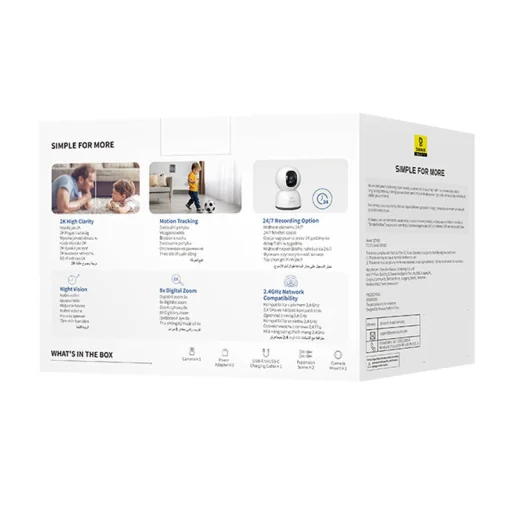 Baseus P1 Lite 2K Biztonsági Kamera (Fehér) - 9