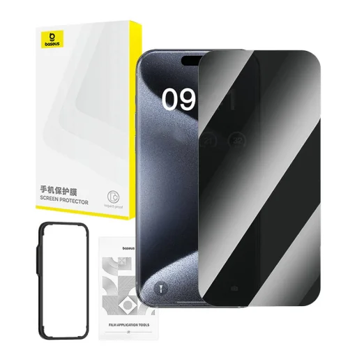 Baseus Privacy edzett üvegfólia iPhone 15 Pro Max üvegfólia - 5