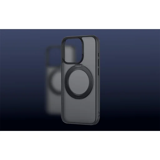 Baseus SkyRing 360° tok állvánnyal iPhone 15-höz + üvegfólia és tisztítókészlet (fekete) - 5