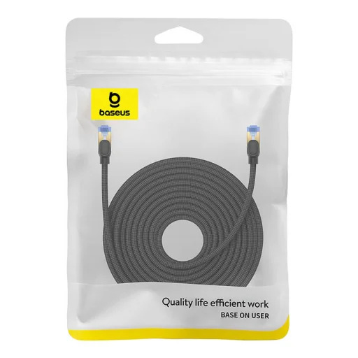 Baseus Ethernet RJ45 fonott hálózati kábel cat.7, 10Gbps, 20m (fekete) - 8