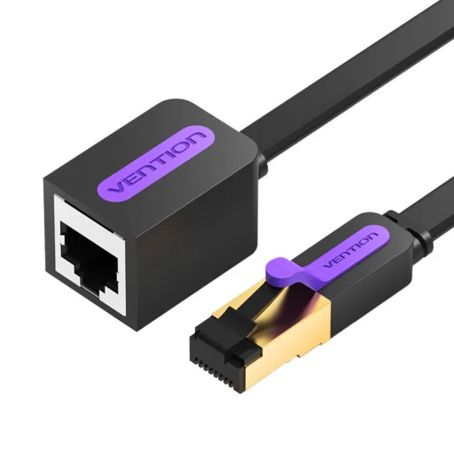Vention ICBBL CAT7 lapos hálózati kábel hosszabbító RJ45 Ethernet 10Gbps 10m Fekete - 2