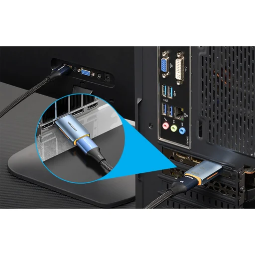 Adapter HDMI aljzat DisplayPort dugó Vention HFMH0 8K 60HZ (kék) - 5