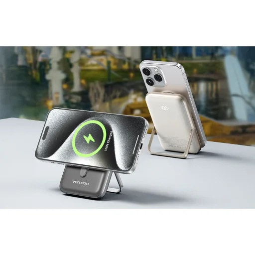 Vention Mágneses Vezeték Nélküli Power Bank CDUB0 20W, 10000mAh (Fehér) - 8