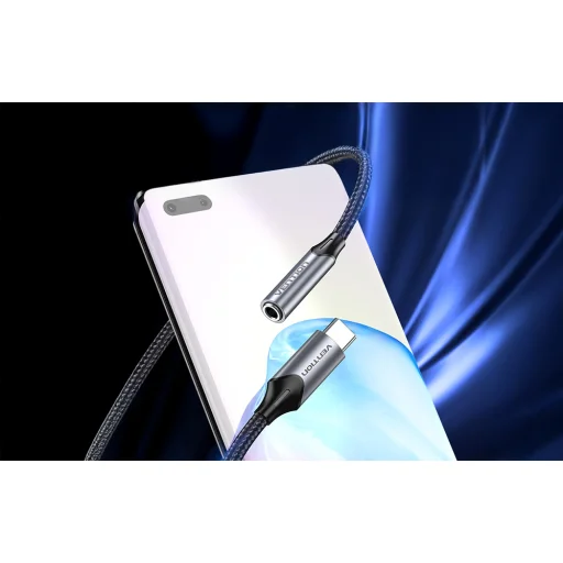 USB-C M - 3.5mm Jack DAC adapter Vention 1M (Szürke) - 5