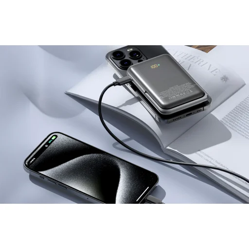 Vention Mágneses Vezeték Nélküli Power Bank CDUB0 20W, 10000mAh (Fehér) - 6