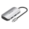 USB-C Dokkolóállomás 4x USB3.0, PD 0.15m Vention TNBHB (szürke) thumbnail