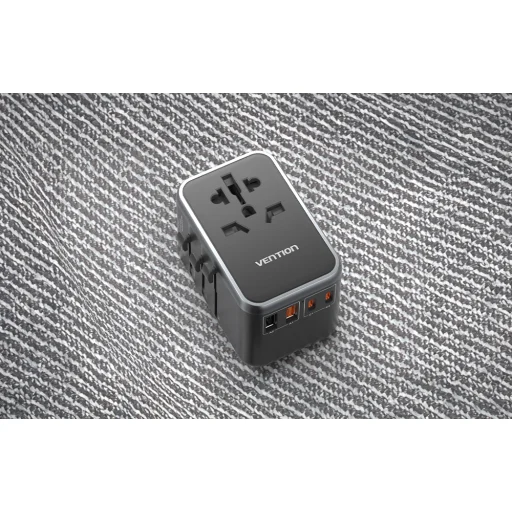Vention FJFB0 GaN 2xUSB-C 2xUSB-A univerzális utazó adapter 65W (fekete) - 4