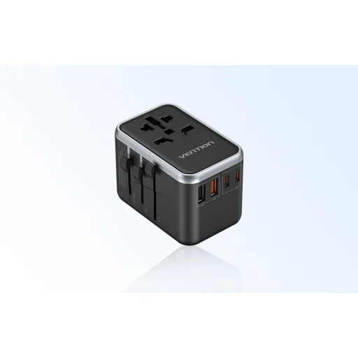 Vention FJFB0 GaN 2xUSB-C 2xUSB-A univerzális utazó adapter 65W (fekete) - 8