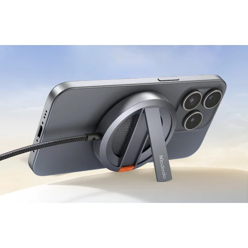 Mcdodo CH-5500 mágneses vezeték nélküli töltő iPhone-hoz összecsukható állvánnyal, 15W (fekete) - 7
