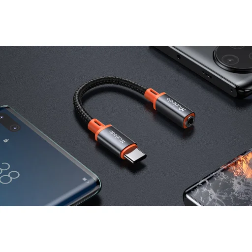USB-C - AUX mini jack 3,5 mm audio adapter Mcdodo CA-7561, DAC, 0,11 m (fekete) - 5