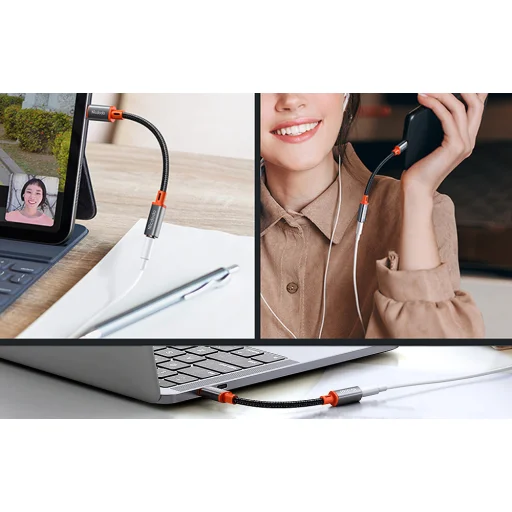 USB-C - AUX mini jack 3,5 mm audio adapter Mcdodo CA-7561, DAC, 0,11 m (fekete) - 7