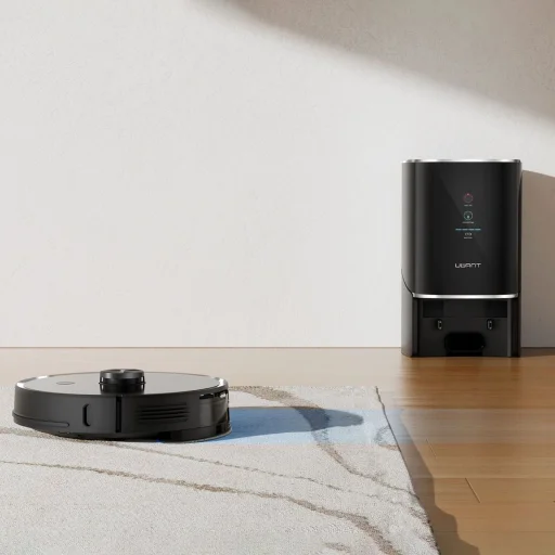 UWANT U100 Robotporszívó Felmosó Funkcióval + Töltő/Tisztító Állomás - Fekete - 7