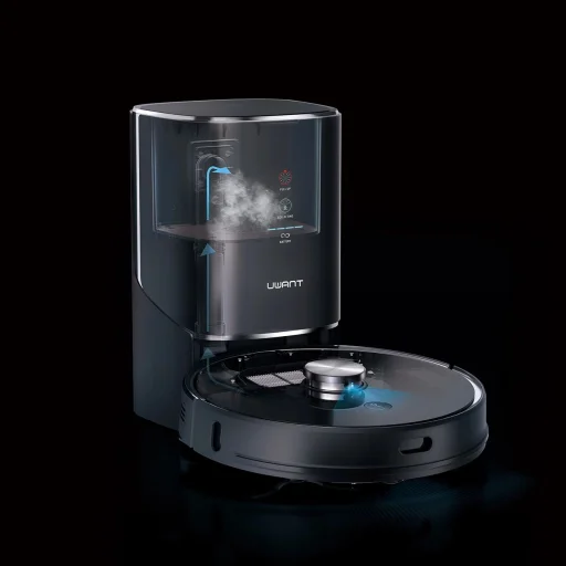 UWANT U100 Robotporszívó Felmosó Funkcióval + Töltő/Tisztító Állomás - Fekete - 9