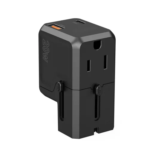 Choetech PD6038 USB-C USB-A PD 20W Utazó Töltő USA EU UK AU - Fekete - 1