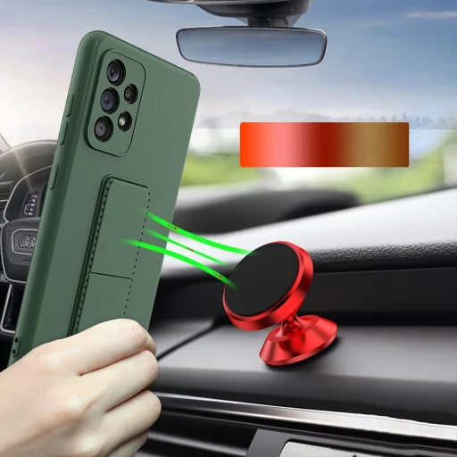 Wozinsky Kickstand Case szilikon állványos tok Samsung Galaxy A73 fekete tok - 7