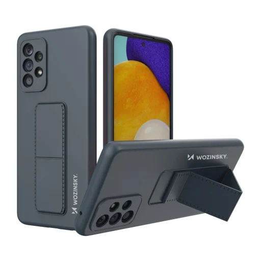 Wozinsky Kickstand Case szilikon állványos tok Samsung Galaxy A73-hoz, sötétkék tok - 1