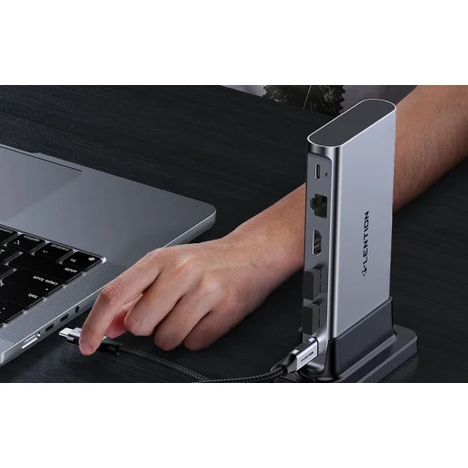 Lention dokkoló állomás AV USB-C szürke - 3