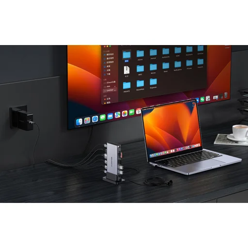 Lention dokkoló állomás AV USB-C szürke - 4