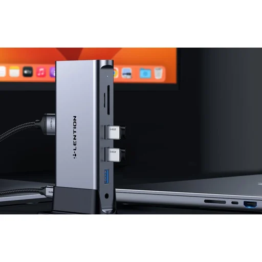 Lention dokkoló állomás AV USB-C szürke - 6