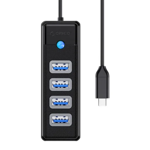 Orico HUB USB-C to 4x USB 3.0 5Gbps 0,15m Fekete - 2