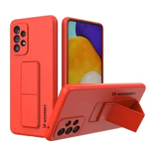 Wozinsky Kickstand Case szilikon tok állvánnyal Samsung Galaxy A73 piros tok