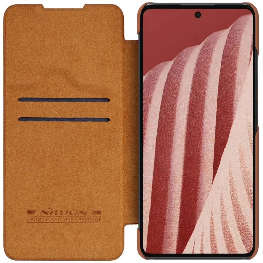 Nillkin Qin bőr flip tok Samsung Galaxy A73 barna tok - 4