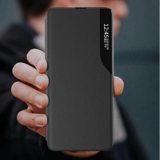 Eco Bőr Nézet Fliptok elegáns tok hajtókával és állvány funkcióval Samsung Galaxy A73 kék - 13