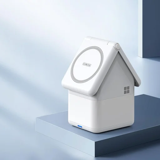 W20 4 az 1-ben ház alakú mágneses vezeték nélküli töltőállomás 15W fehér - 4