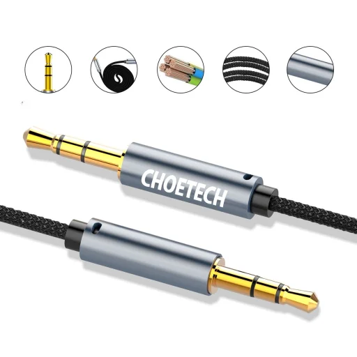 Choetech AUX002 kábel mini jack 3.5mm (férfi) / mini jack 3.5mm (férfi) 1.2m - fekete - 4