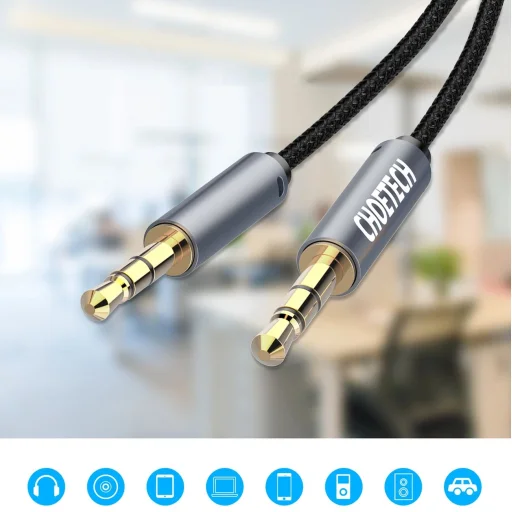 Choetech AUX002 kábel mini jack 3.5mm (férfi) / mini jack 3.5mm (férfi) 1.2m - fekete - 6