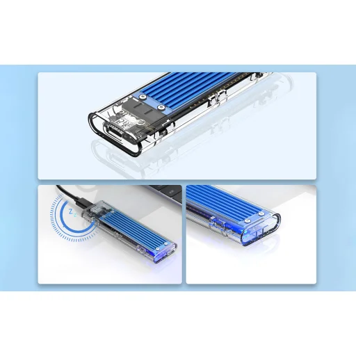 Orico SSD M.2 ház, NVME, USB-C 3.1 Gen.2, 10Gbps (kék) - 6