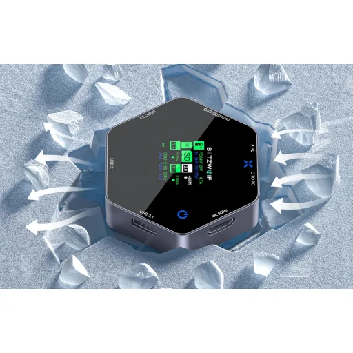 Blitzwolf BW-TH16 8 az 1-ben USB-C dokkolóállomás 100W LCD intelligens kijelző - 4