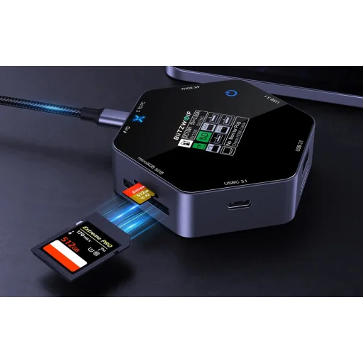 Blitzwolf BW-TH16 8 az 1-ben USB-C dokkolóállomás 100W LCD intelligens kijelző - 6