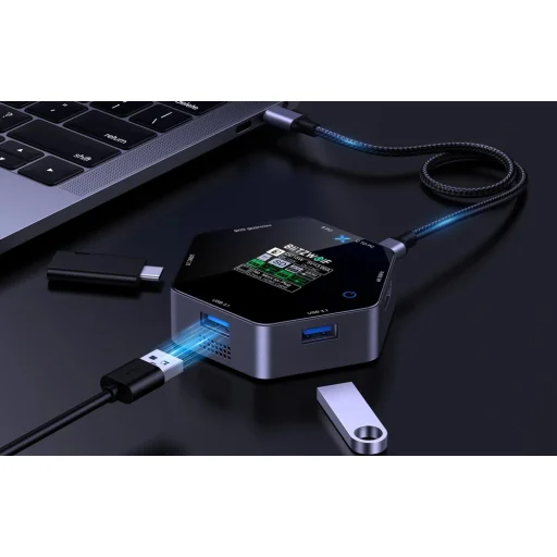 Blitzwolf BW-TH16 8 az 1-ben USB-C dokkolóállomás 100W LCD intelligens kijelző - 7