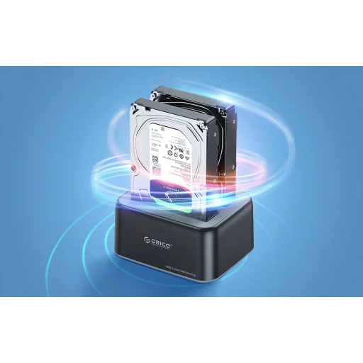 Orico HDD Dokkoló Állomás 3.5 Inch Két Rekeszes USB-A 3.0 - 6