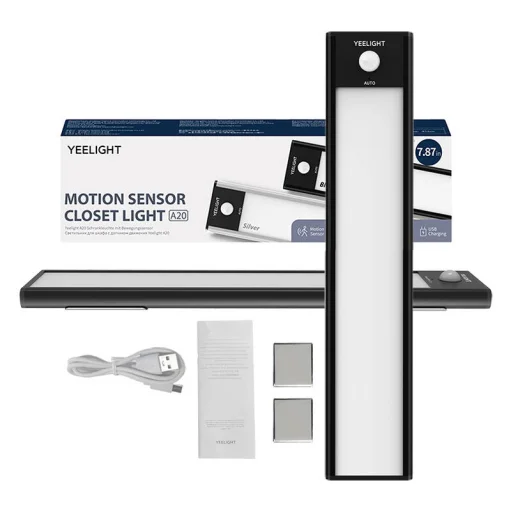 Yeelight Closet Light Szekrényvilágítás mozgásérzékelővel, 20 cm, 4000K (fekete), - 5