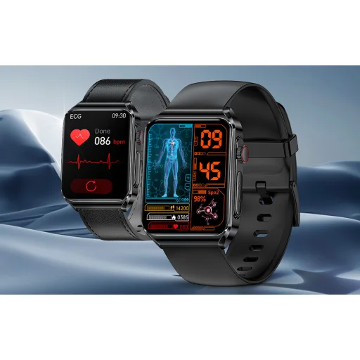 BlitzWolf BW-HL6 fekete bőrszíjas okosóra - 3