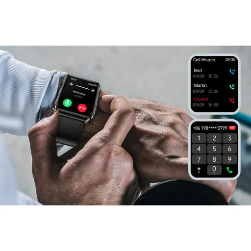 BlitzWolf BW-HL6 fekete bőrszíjas okosóra - 7