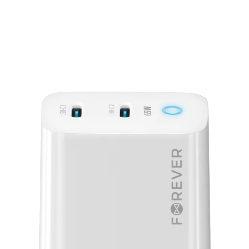 Forever TC-06-65CC GaN PD QC töltő 2x USB-C 65W fehér - 5