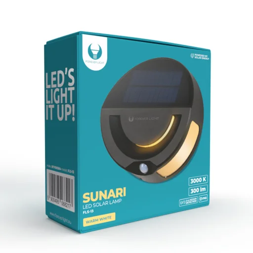 SUNARI Napelemes Lámpa LED FLS-13 32SMD PIR 6W 300lm 3000K 1200mAh Li-ion Örökké Fény - 7